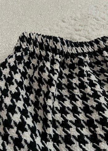 Gri Ekose Örgü Kız Bebek Etek - Görsel 2