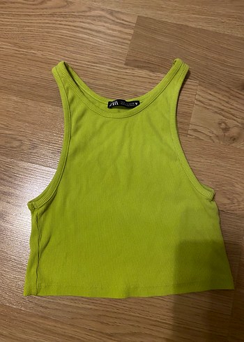 Zara fıstık yeşili crop