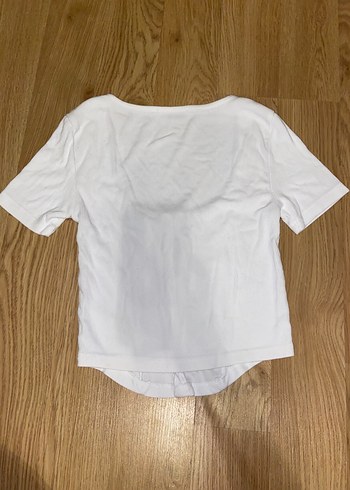 Stradivarius Stradivarius beyaz önü çengelli crop top