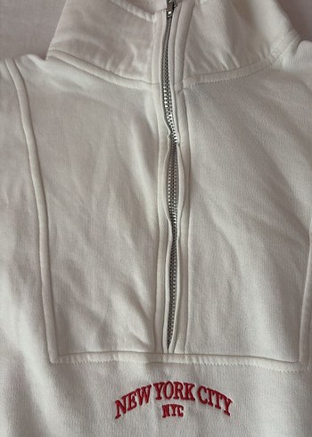 Beyaz Kadın Sweatshirt - Görsel 3