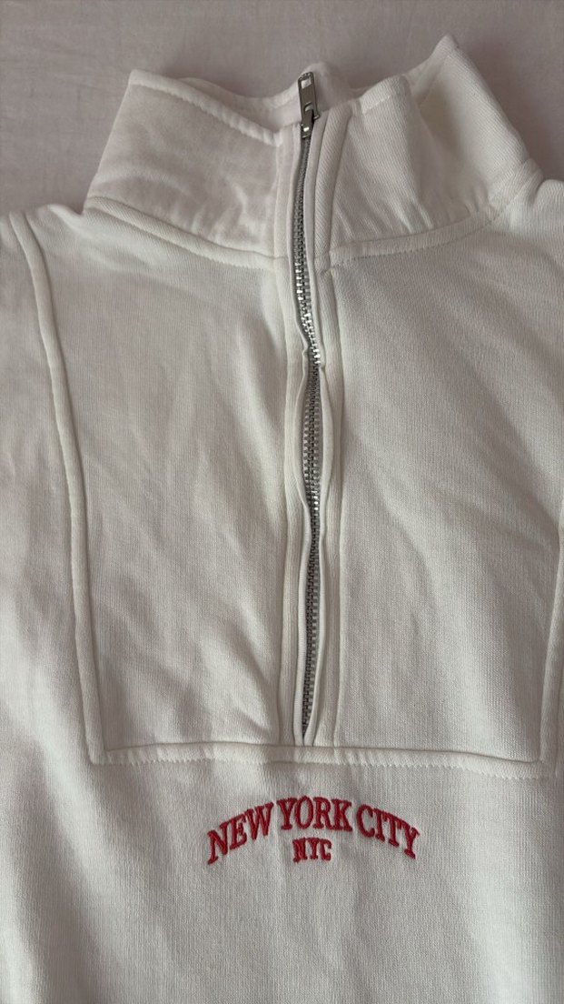 Beyaz Kadın Sweatshirt - Görsel 3