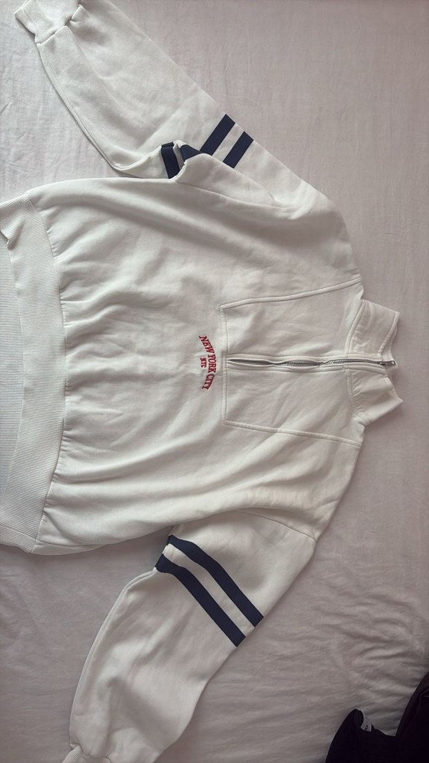 Beyaz Kadın Sweatshirt - Görsel 2