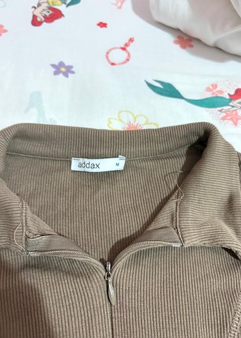 Kadın Kahverengi V Yaka Uzun Kollu Crop - Görsel 5