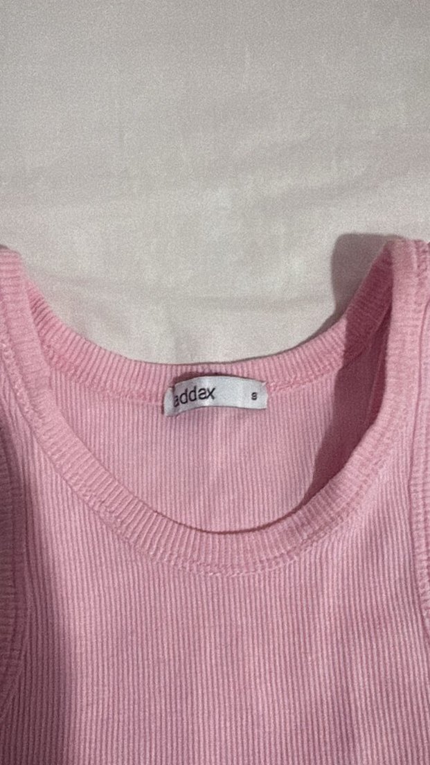 Pembe Yüksek Yakalı Kadın Crop - Görsel 2