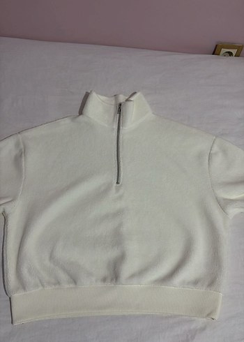 Beyaz Polar Sweatshirt - Görsel 6