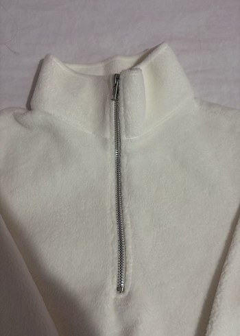 Beyaz Polar Sweatshirt - Görsel 5