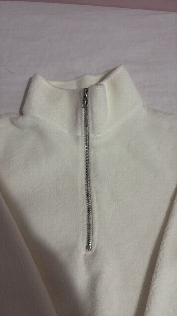 Beyaz Polar Sweatshirt - Görsel 5