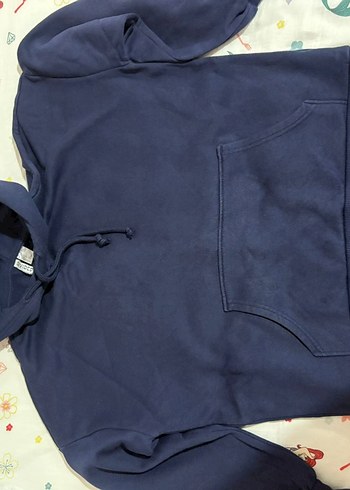 Kadın Lacivert Kapüşonlu Sweatshirt - Görsel 3