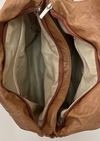 Kahverengi Parlak Deri Kadın Çanta vintage - Görsel 3