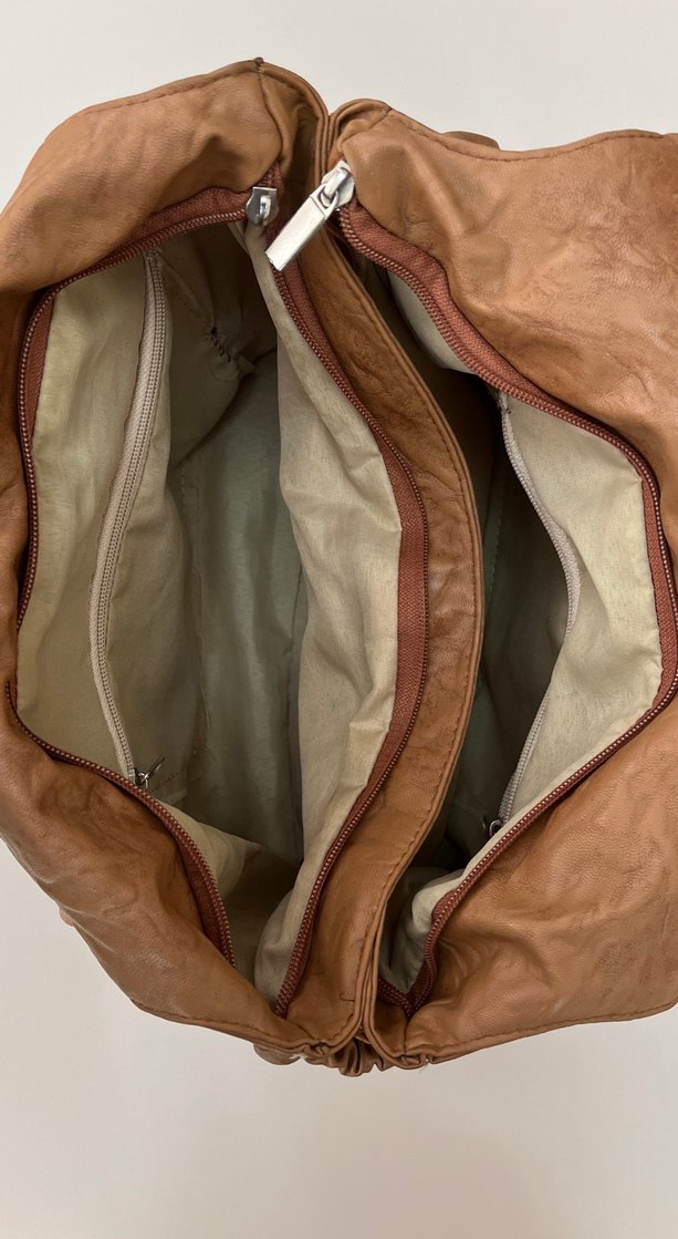 Kahverengi Parlak Deri Kadın Çanta vintage - Görsel 3