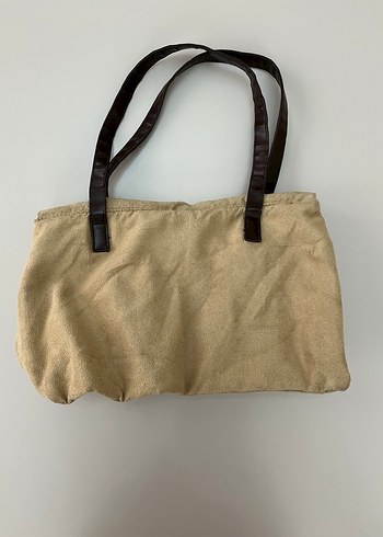 Bej Süet Kadın Çanta vintage - Görsel 2
