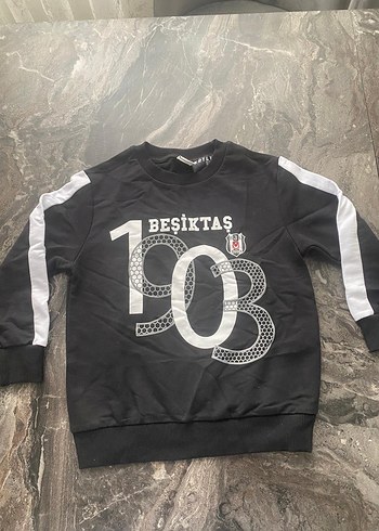 Siyah Uzun Kollu Beşiktaş Sweatshirt