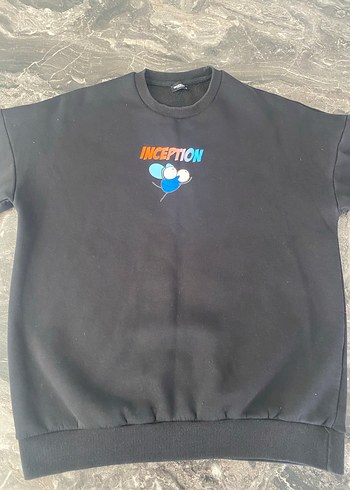 Düğmeli Siyah erkek Sweatshirt