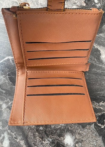 Kahverengi Deri Kadın Cüzdanı Tokalı - Görsel 3