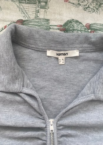 m Beden Gri Kısa Kollu fermuarlı koton tshirt