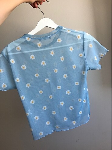 Bershka Papatyalı tül bluz