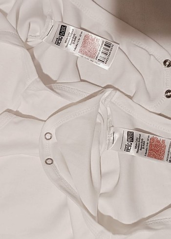 Askılı beyaz bebek zıbın/2 li takım - Görsel 2