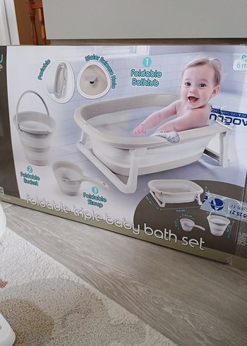 Gri Katlanabilir Bebek Banyo Seti - Görsel 7