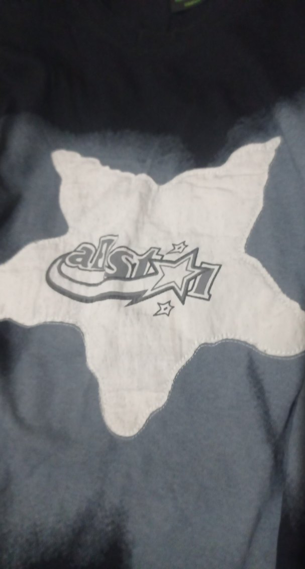 yıldız desenli siyah tişört - Görsel 3