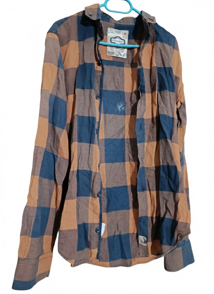 Erkek Kahverengi Kareli Uzun Kollu Gömlek - Görsel 2