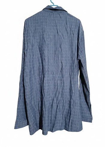 Düğmeli Uzun Kollu Keten Gömlek - Görsel 3