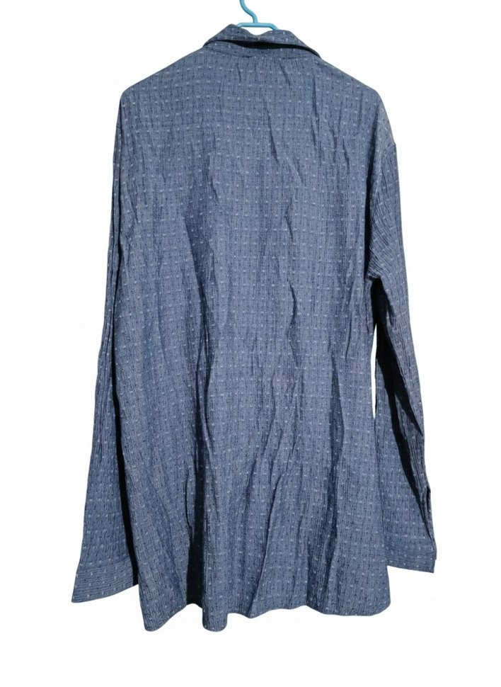 Düğmeli Uzun Kollu Keten Gömlek - Görsel 3