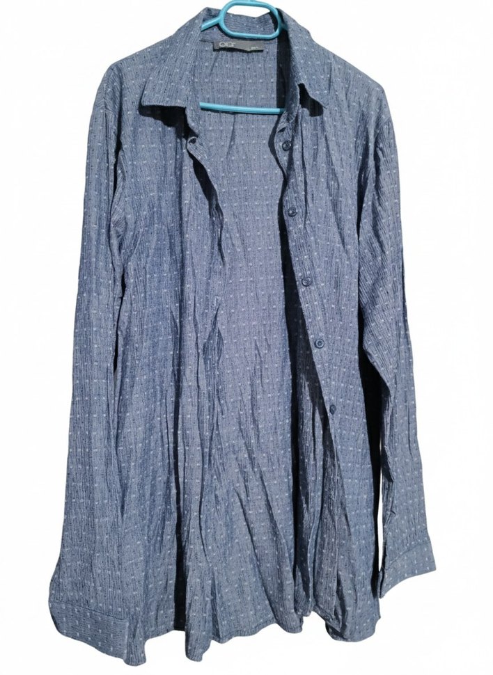 Düğmeli Uzun Kollu Keten Gömlek - Görsel 2