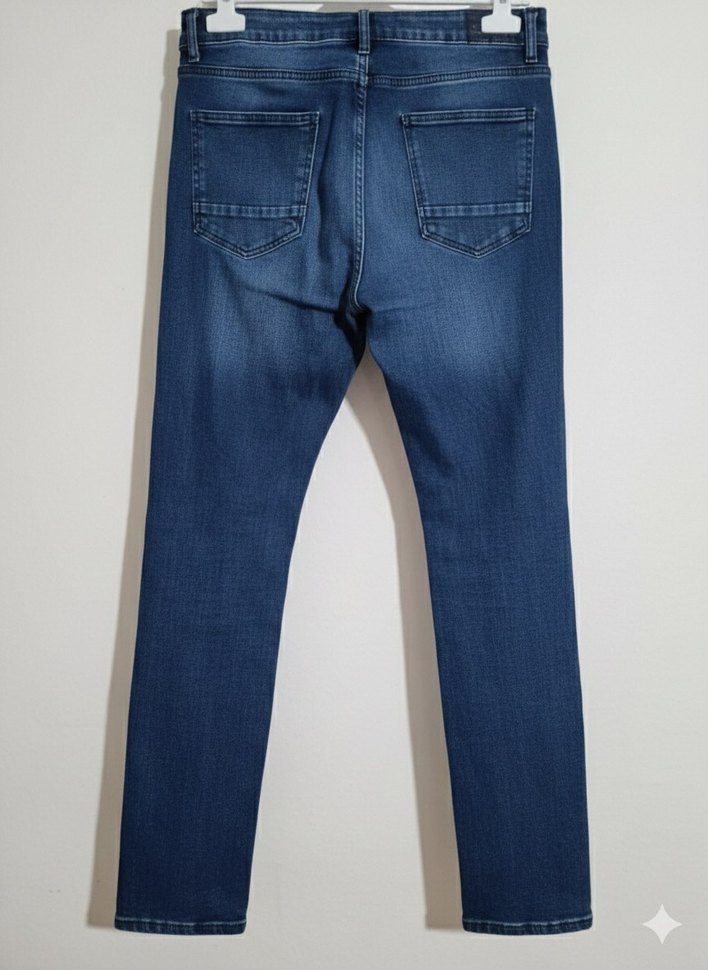 Erkek Lacivert Denim Regular Fit Günlük Kot Pantolon - Görsel 2