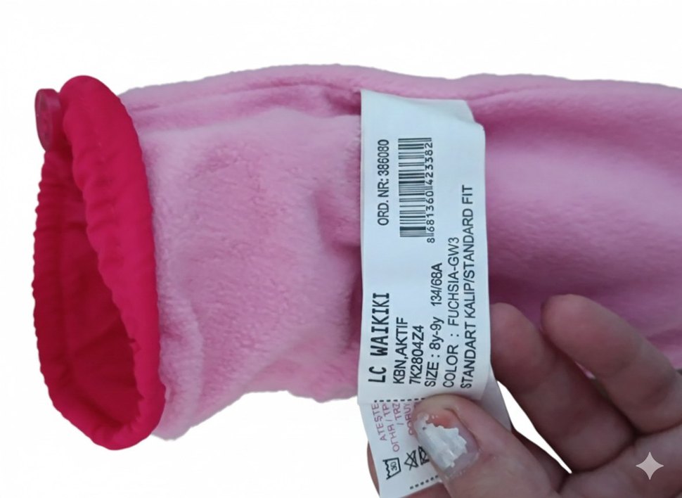 Kız Çocuk Pembesi Polar Eldiven - Görsel 3