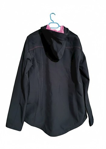 Siyah Fermuarlı Kapüşonlu Kadın  yağmurluk - Görsel 3