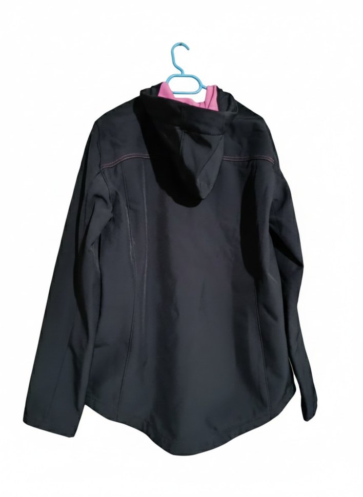 Siyah Fermuarlı Kapüşonlu Kadın  yağmurluk - Görsel 3