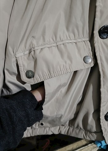 Gri Düğmeli Erkek Sokak Stili Mont - Görsel 6