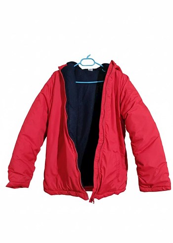 Kapüşonlu Kırmızı Erkek Çocuk Mont - Görsel 2