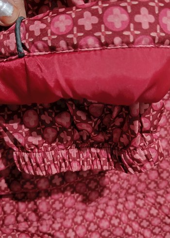 Gül kurusu Kapüşonlu kadın montu çift cepli - Görsel 4