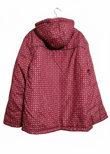 Gül kurusu Kapüşonlu kadın montu çift cepli - Görsel 3