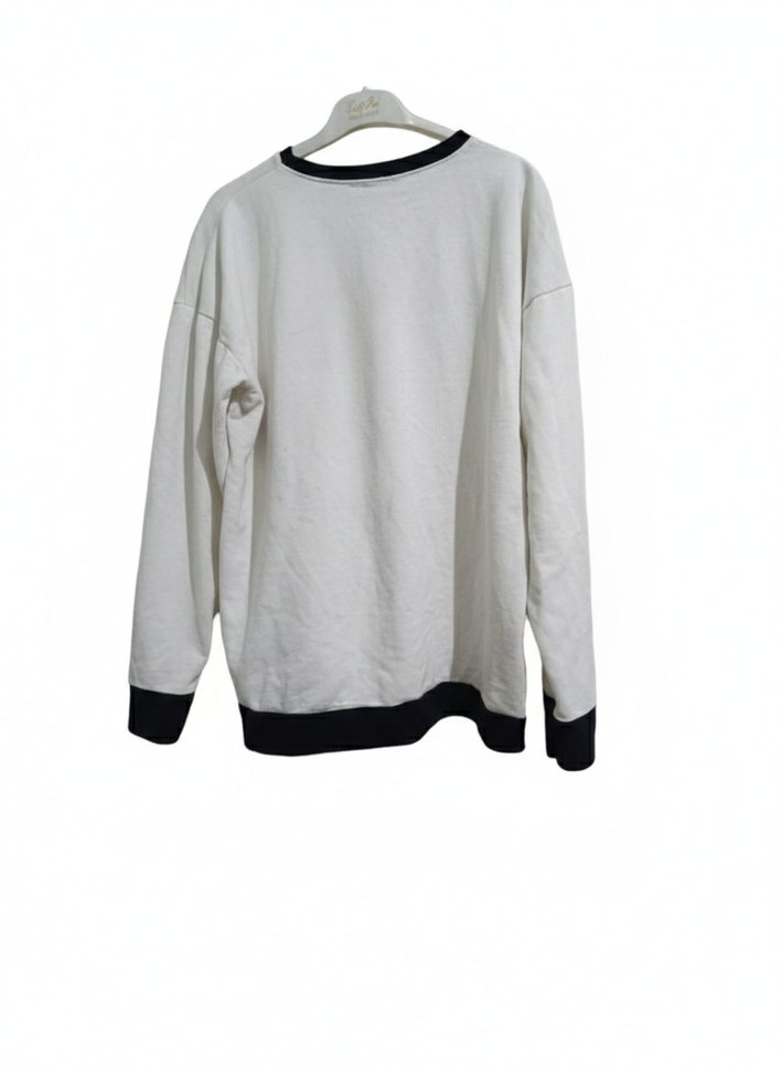 Oxford Baskılı Beyaz Kadın Sweatshirt - Görsel 2