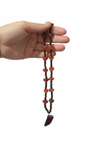 Uzun Etnik Boncuklu Bohem Kolye - Görsel 2