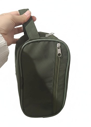 Fermuarlı Haki Kadın Makyaj Çantası - Görsel 4