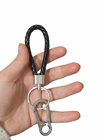 Siyah Örgülü Erkek Anahtarlık - Görsel 2