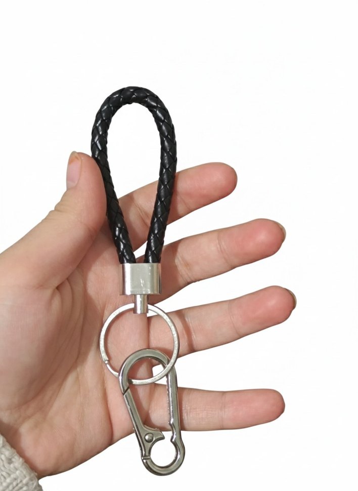 Siyah Örgülü Erkek Anahtarlık - Görsel 2