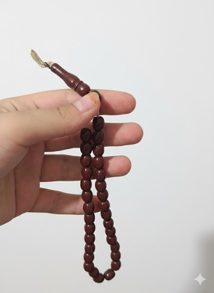 Bordo Erkek Tesbih Bohem Minimalist - Görsel 2