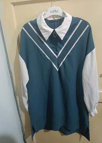 Alessandrini Preppy Stil Turkuaz Beyaz Gomlek