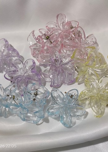 Şeffaf Pastel Renkli Çiçek Toka - Görsel 3