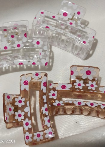 Çiçek Desenli Renkli seffaf toka - Görsel 6