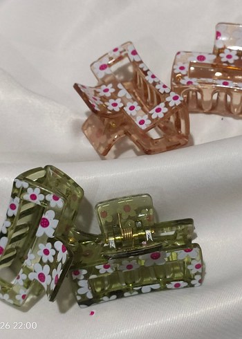 Çiçek Desenli Renkli seffaf toka - Görsel 3