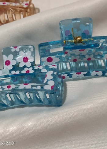 Çiçek Desenli Renkli seffaf toka - Görsel 2