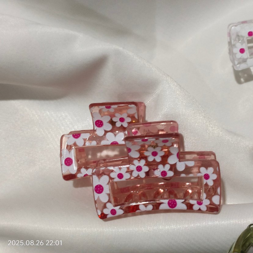 Çiçek Desenli Renkli seffaf toka - Görsel 5