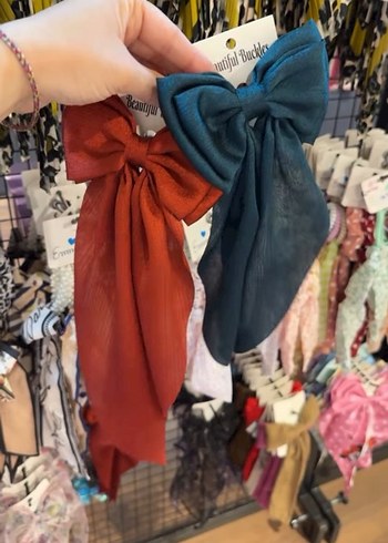 Beyaz Nakışlı Bohem Fiyonk Saç Tokası - Görsel 5