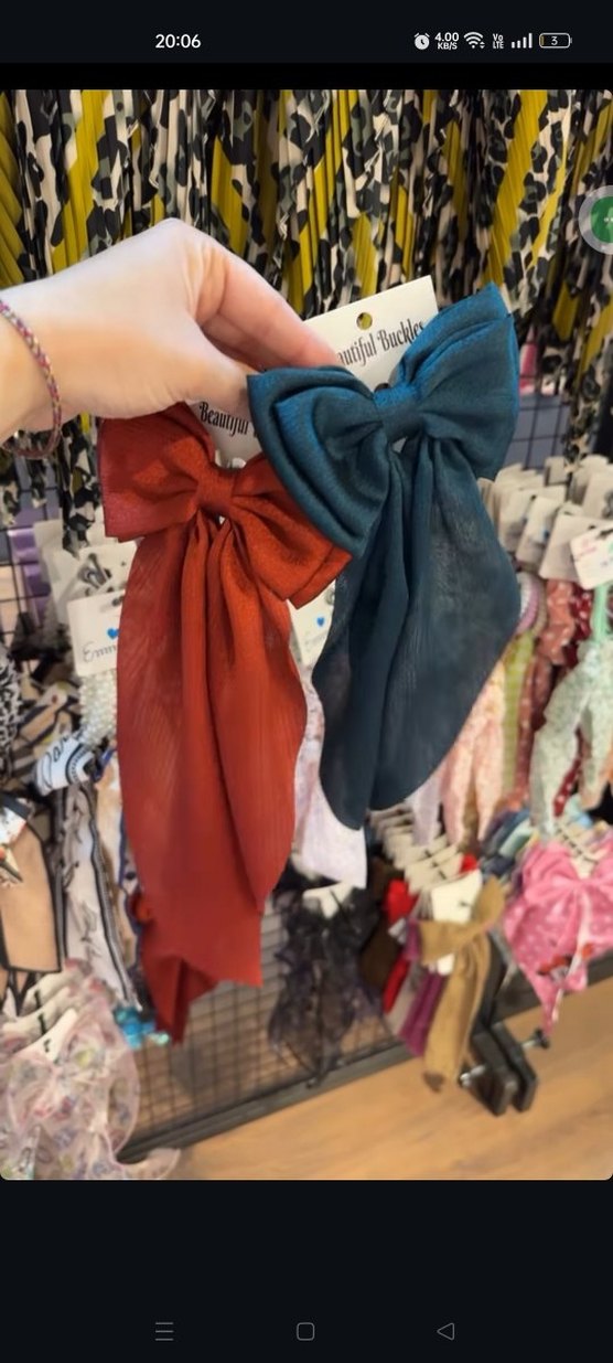 Beyaz Nakışlı Bohem Fiyonk Saç Tokası - Görsel 5