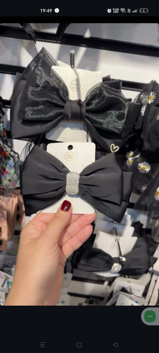 Beyaz Nakışlı Bohem Fiyonk Saç Tokası - Görsel 4